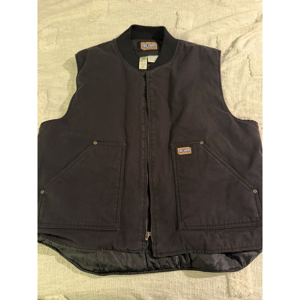 Vintage Big Smith Black Denim Men's 2XL Vest Workday